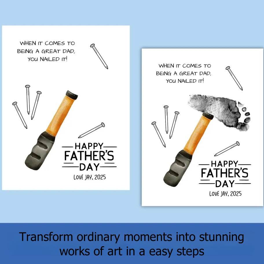Nailed It! Father’s Day Handprint Art Gift Canvas Print (Unframed)