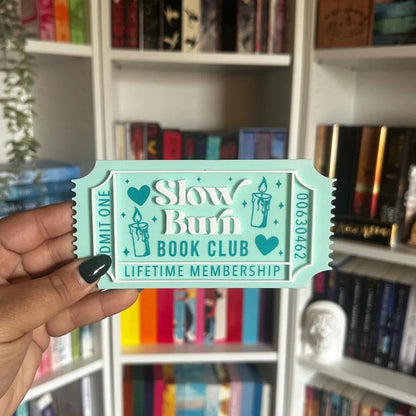Book Club Ticket Acrylic Leaner | Bookish Decor Gift for Readers