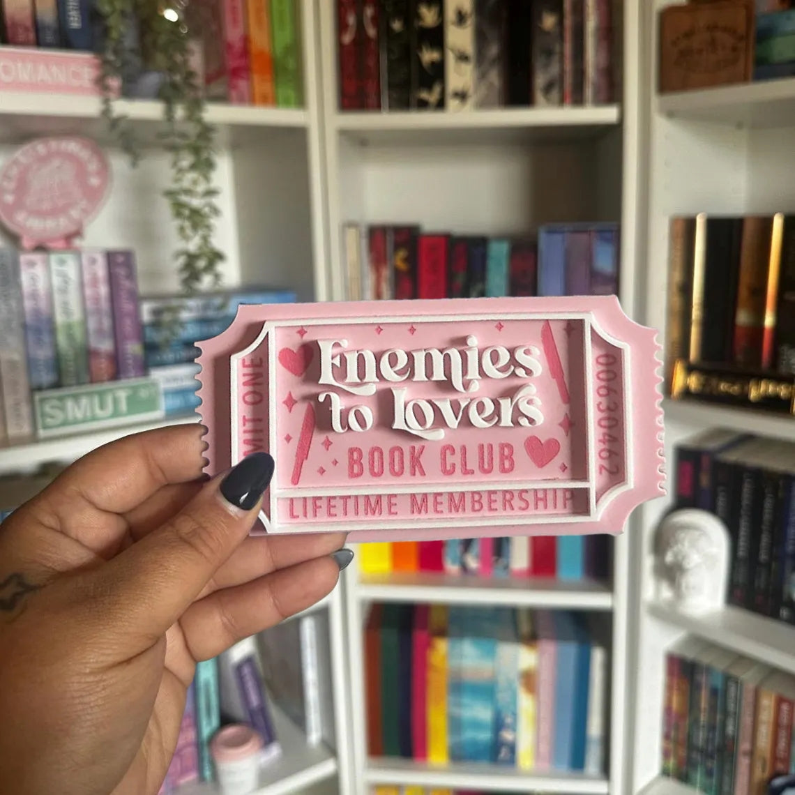 Book Club Ticket Acrylic Leaner | Bookish Decor Gift for Readers