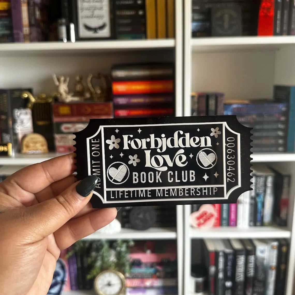 Book Club Ticket Acrylic Leaner | Bookish Decor Gift for Readers