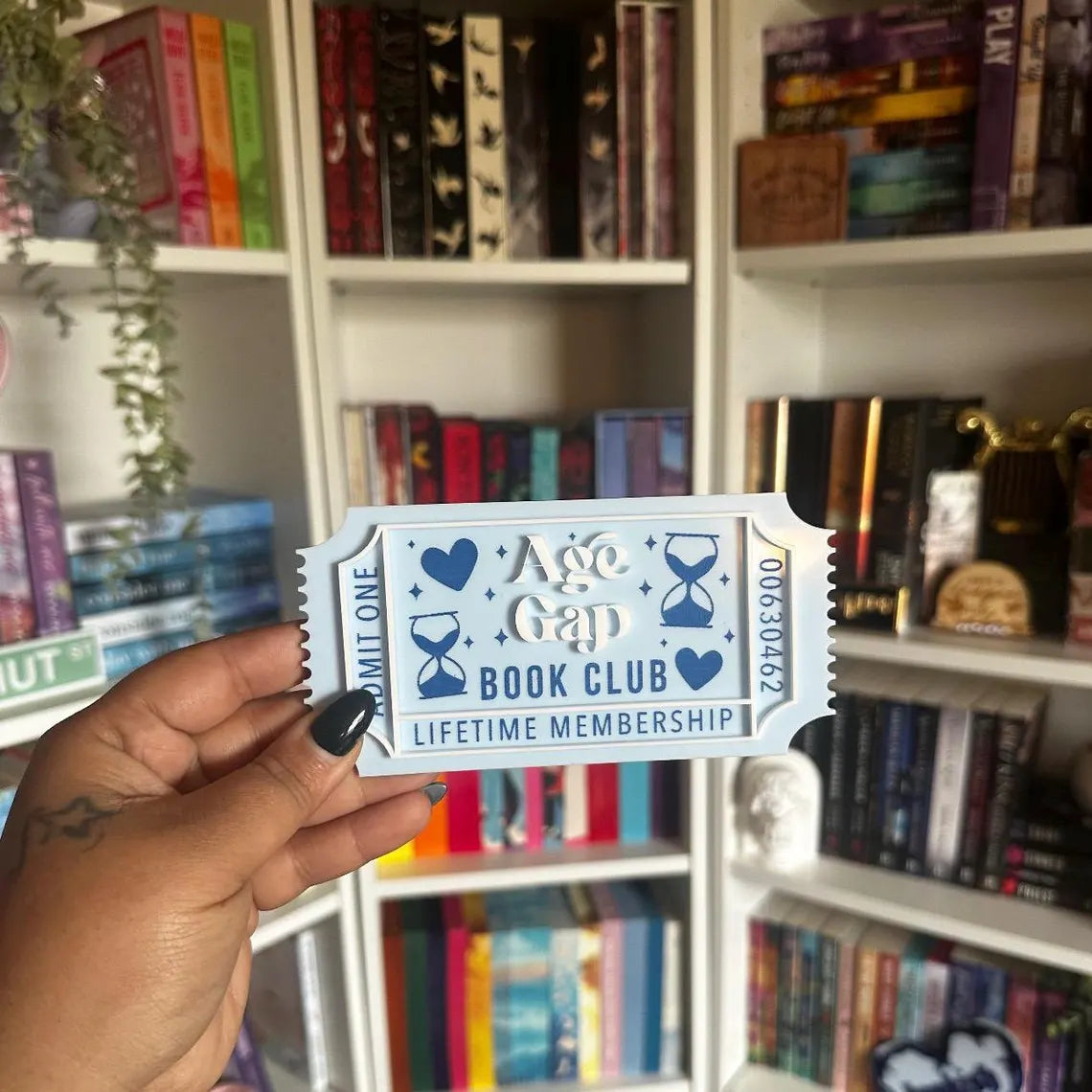 Book Club Ticket Acrylic Leaner | Bookish Decor Gift for Readers