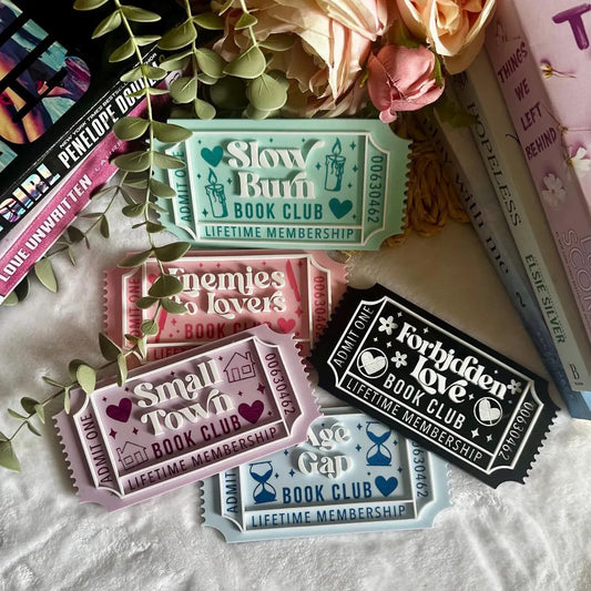 Bookish Book Club Ticket – Romance Tropes Acrylic Keepsake