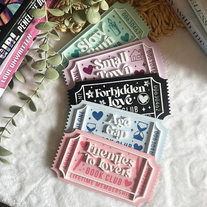 Book Club Ticket Acrylic Leaner | Bookish Decor Gift for Readers
