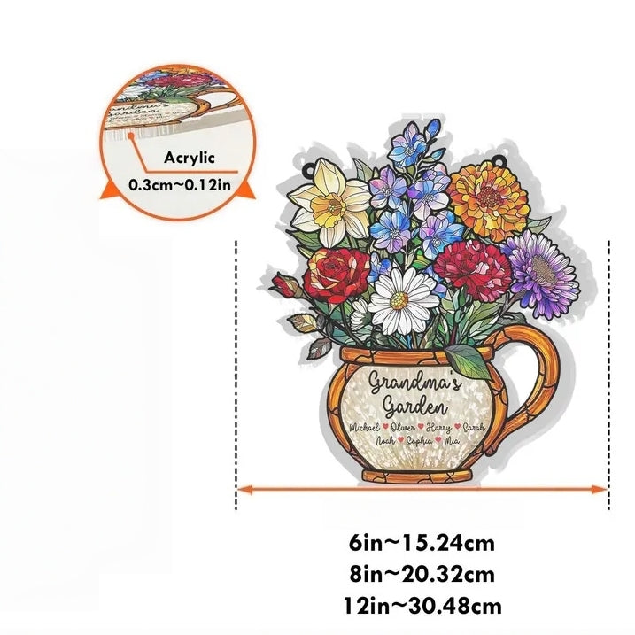 Personalized Grandma’s Garden Suncatcher – Birth Flower Gift