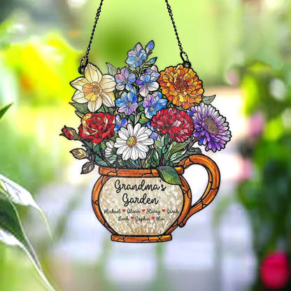 Personalized Grandma’s Garden Suncatcher – Birth Flower Gift