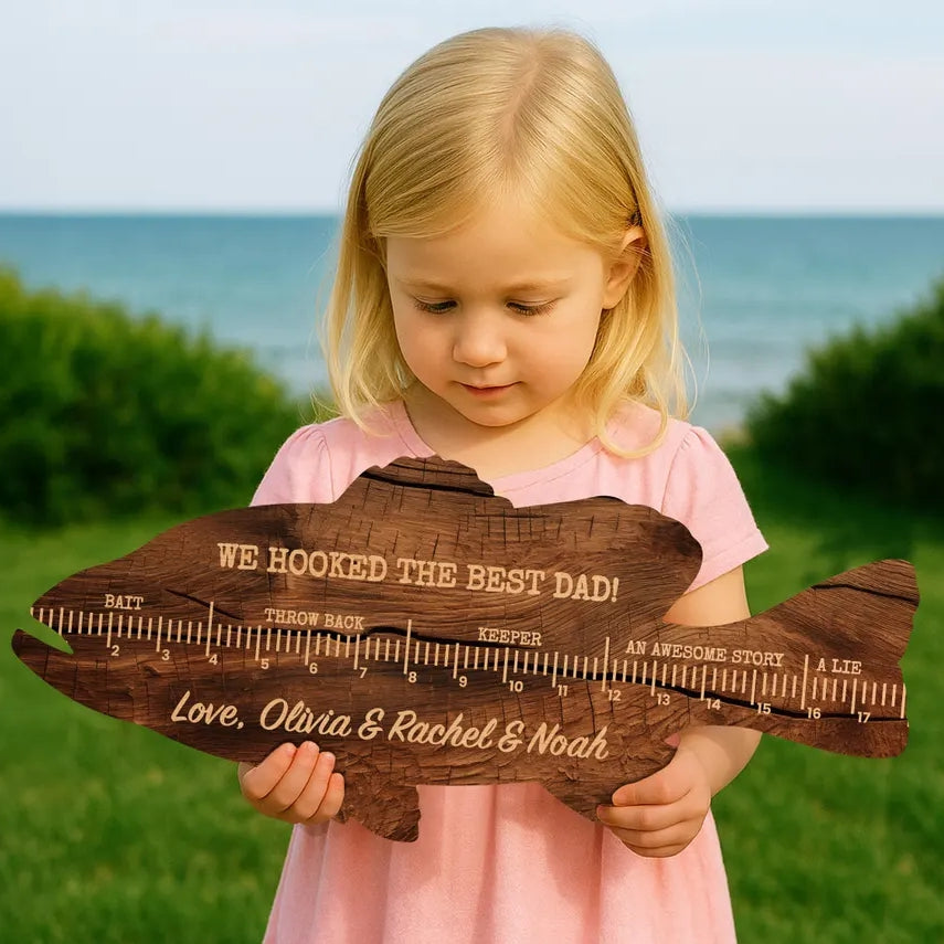 Personalized Fishing Ruler Sign – Father’s Day Gift for Dad & Grandpa