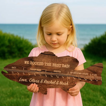 Personalized Fishing Ruler Sign – Father’s Day Gift for Dad & Grandpa