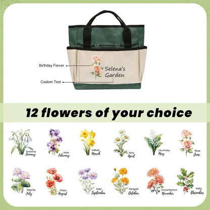 Personalized Gardening Bag & Tools – Gift for Mom & Grandma