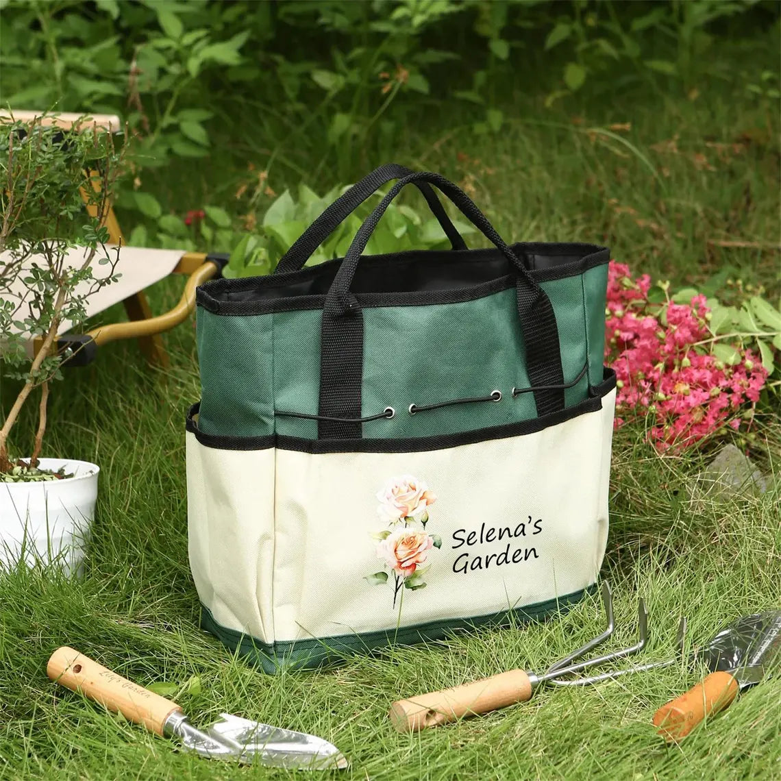Personalized Gardening Bag & Tools – Gift for Mom & Grandma