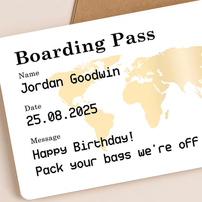 Personalised Scratch Reveal Boarding Pass – Surprise Holiday Ticket