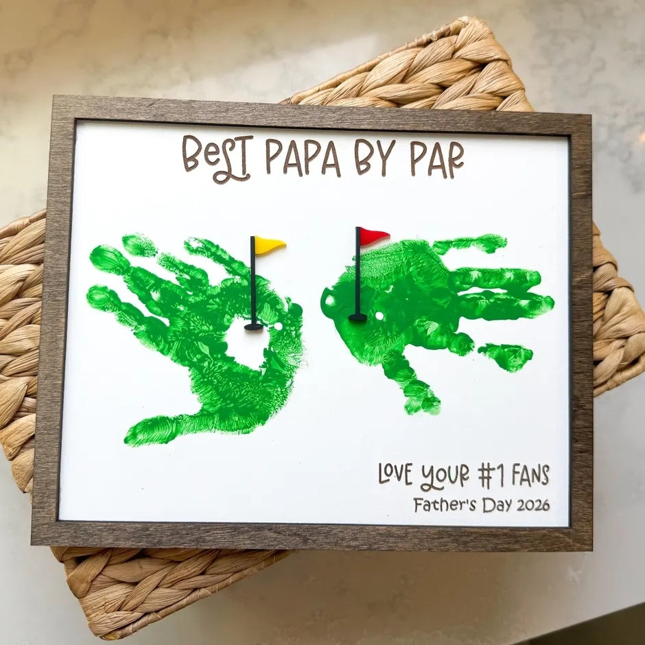 Father’s Day Golf Handprint Sign – Personalized Dad Gift 2026