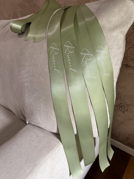 Custom Reserved Aisle Ribbon – Personalized Wedding Ceremony Decor