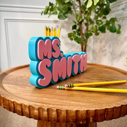 Personalized Teacher Name Sign – Custom Desk Nameplate Gift