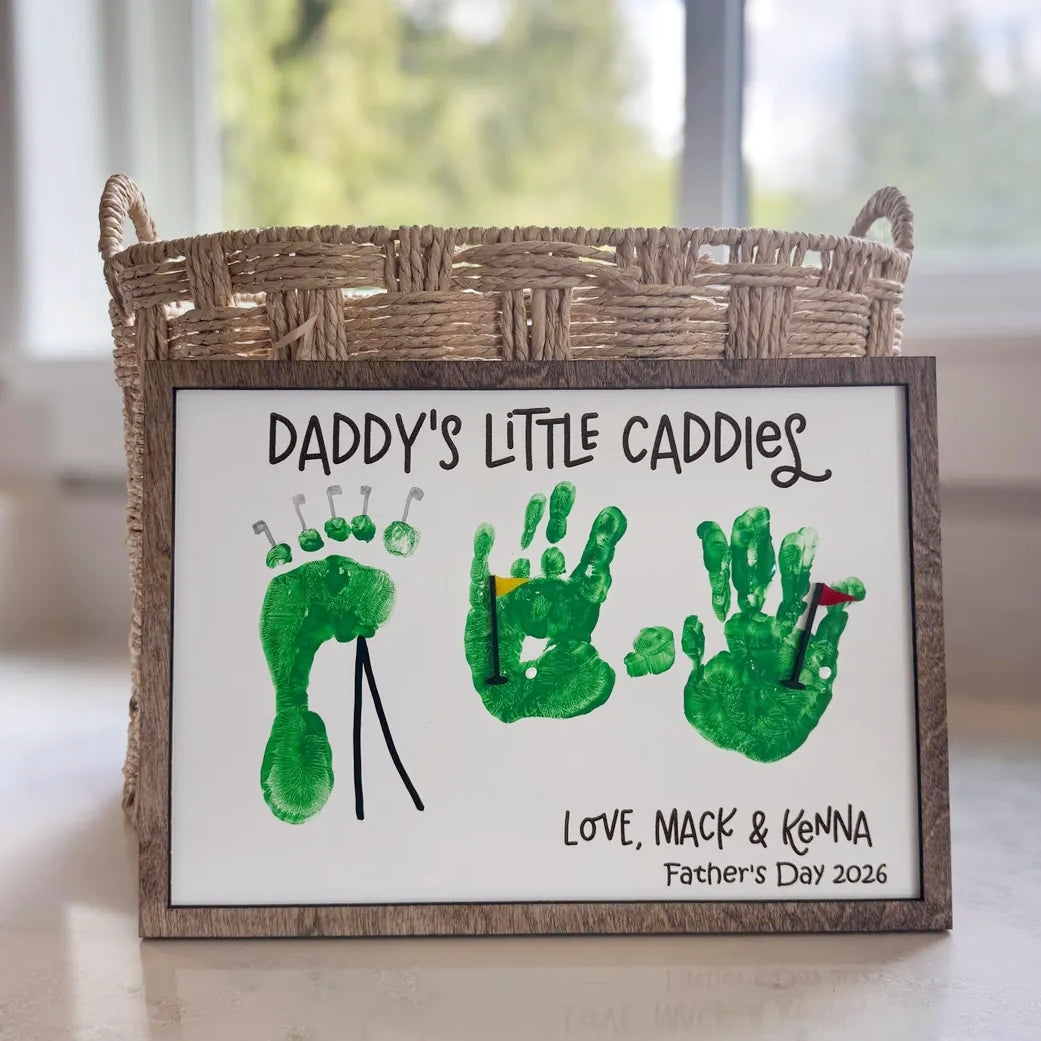 Father’s Day Golf Handprint Sign – Personalized Dad Gift 2026