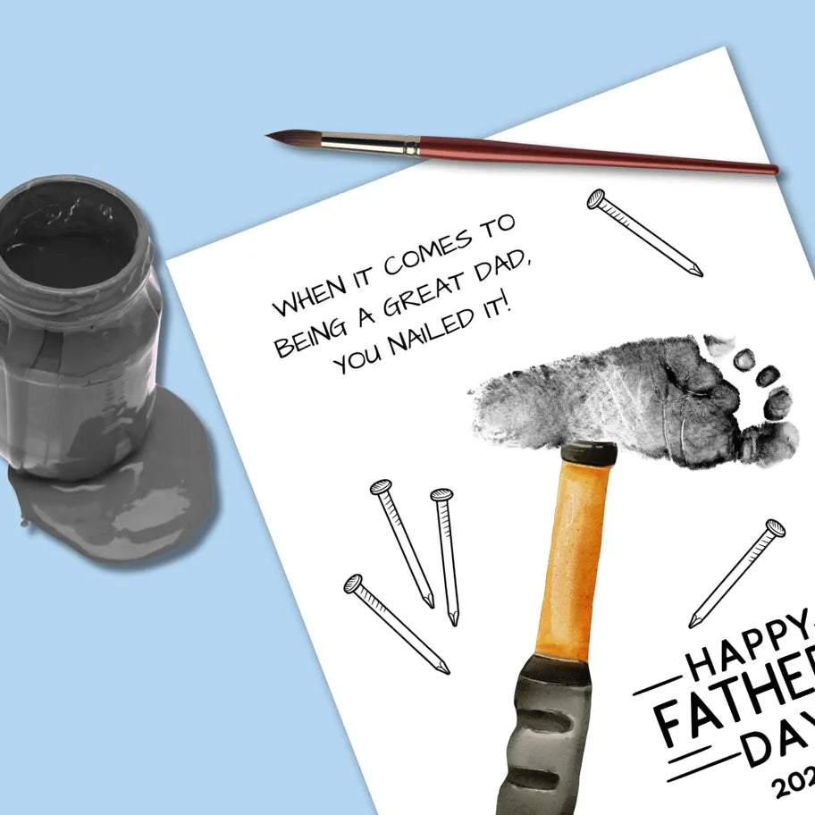 Nailed It! Father’s Day Handprint Art Gift Canvas Print (Unframed)