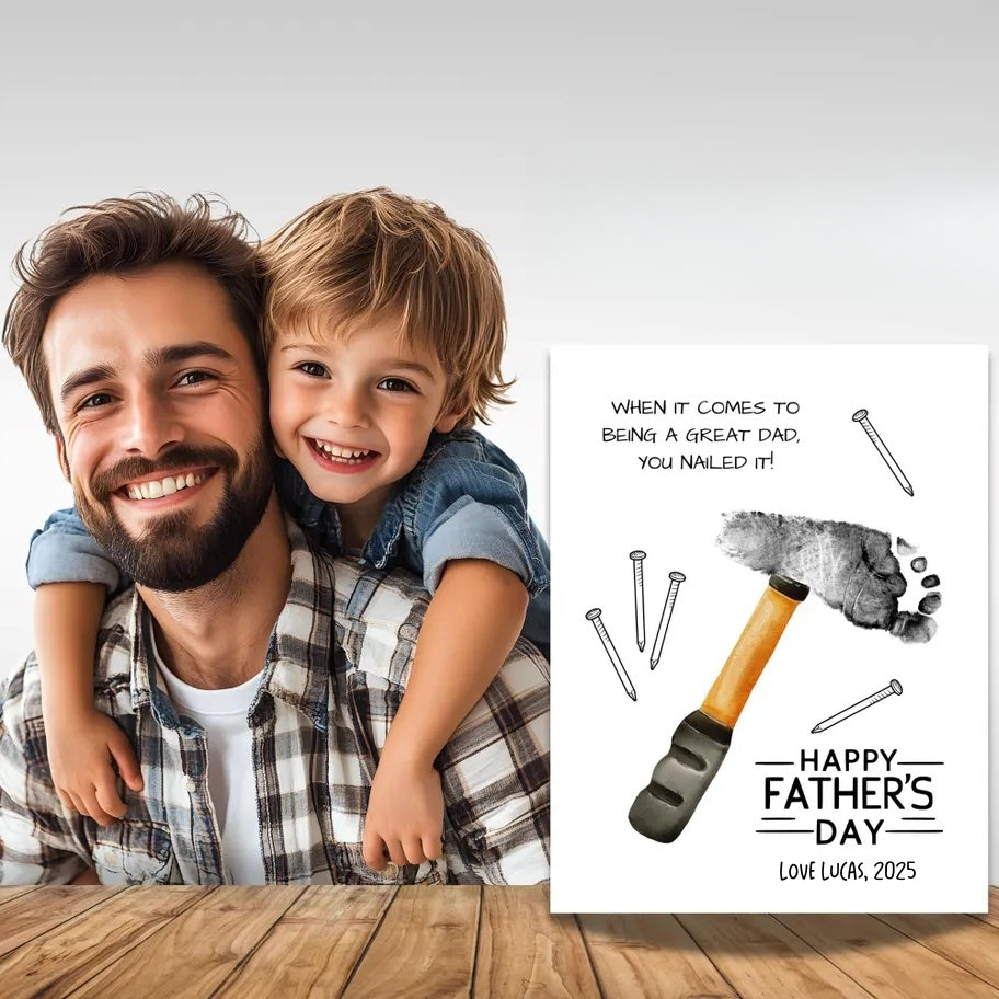 Nailed It! Father’s Day Handprint Art Gift Canvas Print (Unframed)
