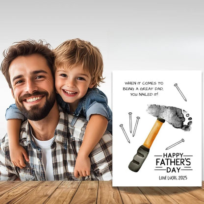 Nailed It! Father’s Day Handprint Art Gift Canvas Print (Unframed)