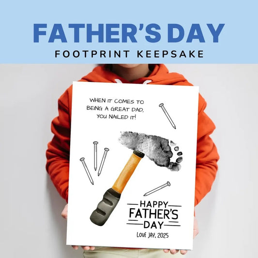 Nailed It! Father’s Day Handprint Art Gift Canvas Print (Unframed)