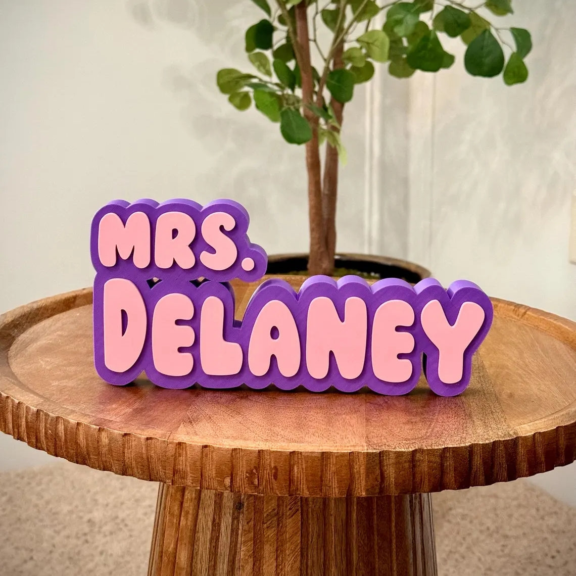 Personalized Teacher Name Sign – Custom Desk Nameplate Gift