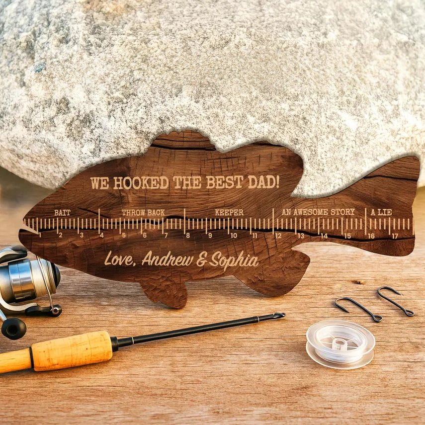 Personalized Fishing Ruler Sign – Father’s Day Gift for Dad & Grandpa