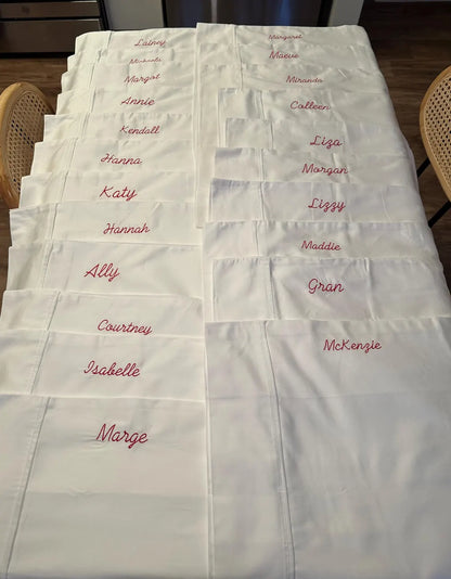 Custom Embroidered Pillowcase – Standard & Queen Sizes