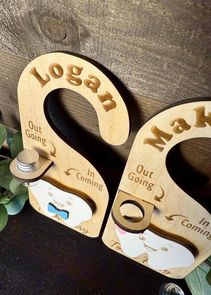 Personalized Tooth Fairy Door Hanger – Custom Name Tooth Holder with Jar