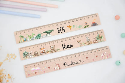 Personalized Kids Wooden Ruler – Custom Name School Gift 20cm