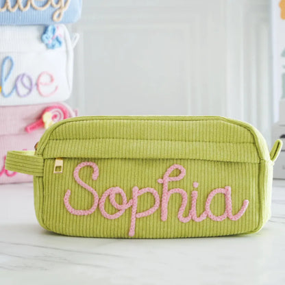 Custom Name Corduroy Pencil Case | Kids Back To School Gift