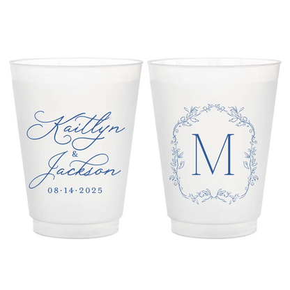 Elegant Personalized Wedding Cups | Frosted Party Favors