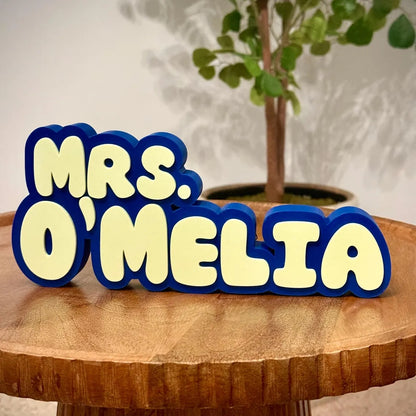 Personalized Teacher Name Sign – Custom Desk Nameplate Gift