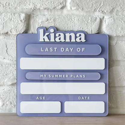 Personalized Acrylic First & Last Day of School Sign – Custom Back to School Photo Prop