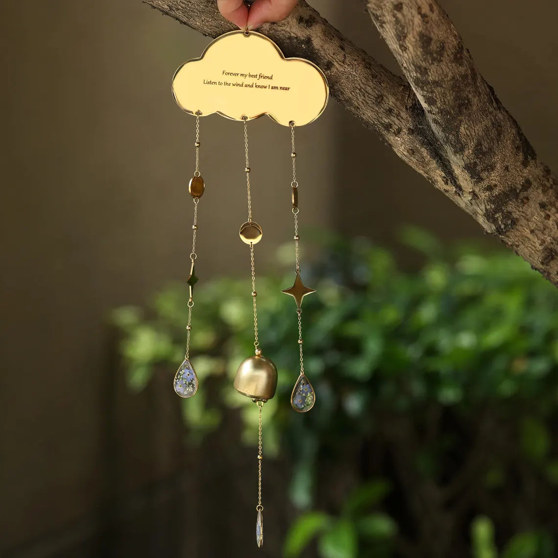 Personalized Memorial Wind Chime | Forget-Me-Not Keepsake Gift
