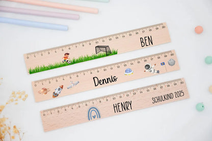 Personalized Kids Wooden Ruler – Custom Name School Gift 20cm