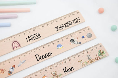Personalized Kids Wooden Ruler – Custom Name School Gift 20cm