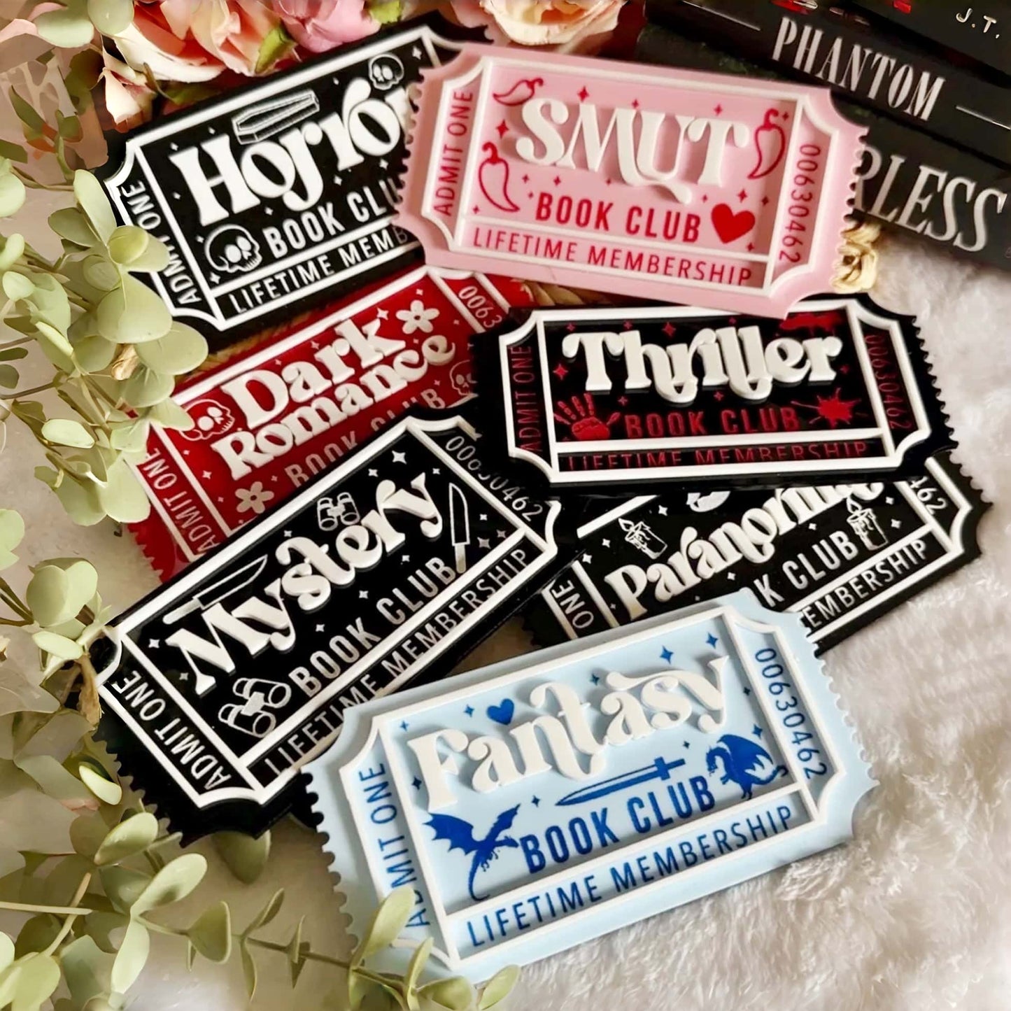 Book Club Ticket Acrylic Leaner | Bookish Decor Gift for Readers