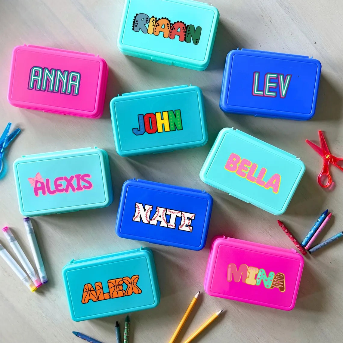 Personalized Pencil Boxes, Pouches & Folders – Back to School Set