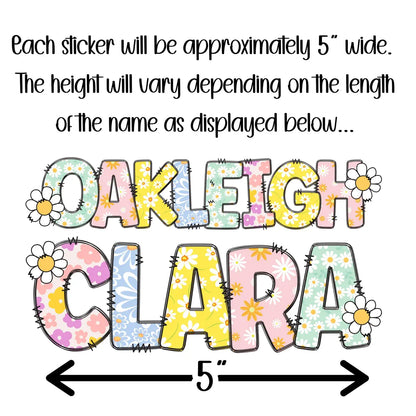 Personalized Waterproof Daisy Name Stickers for Kids | School Labels