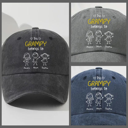 This Grandpa Belongs To – Personalized Vintage Denim Hat
