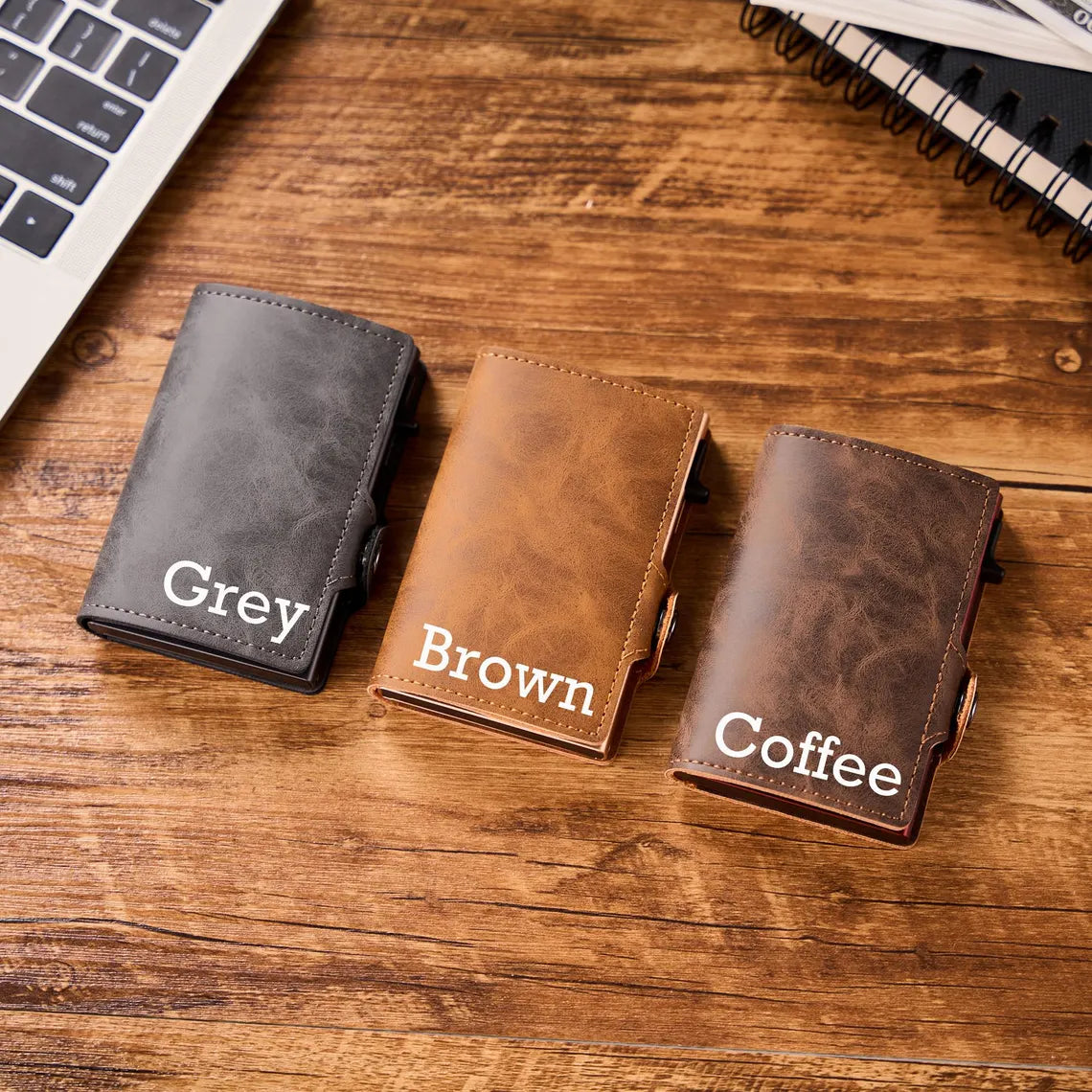 Leather Pop Up Wallet RFID | Personalized Mens Card Holder