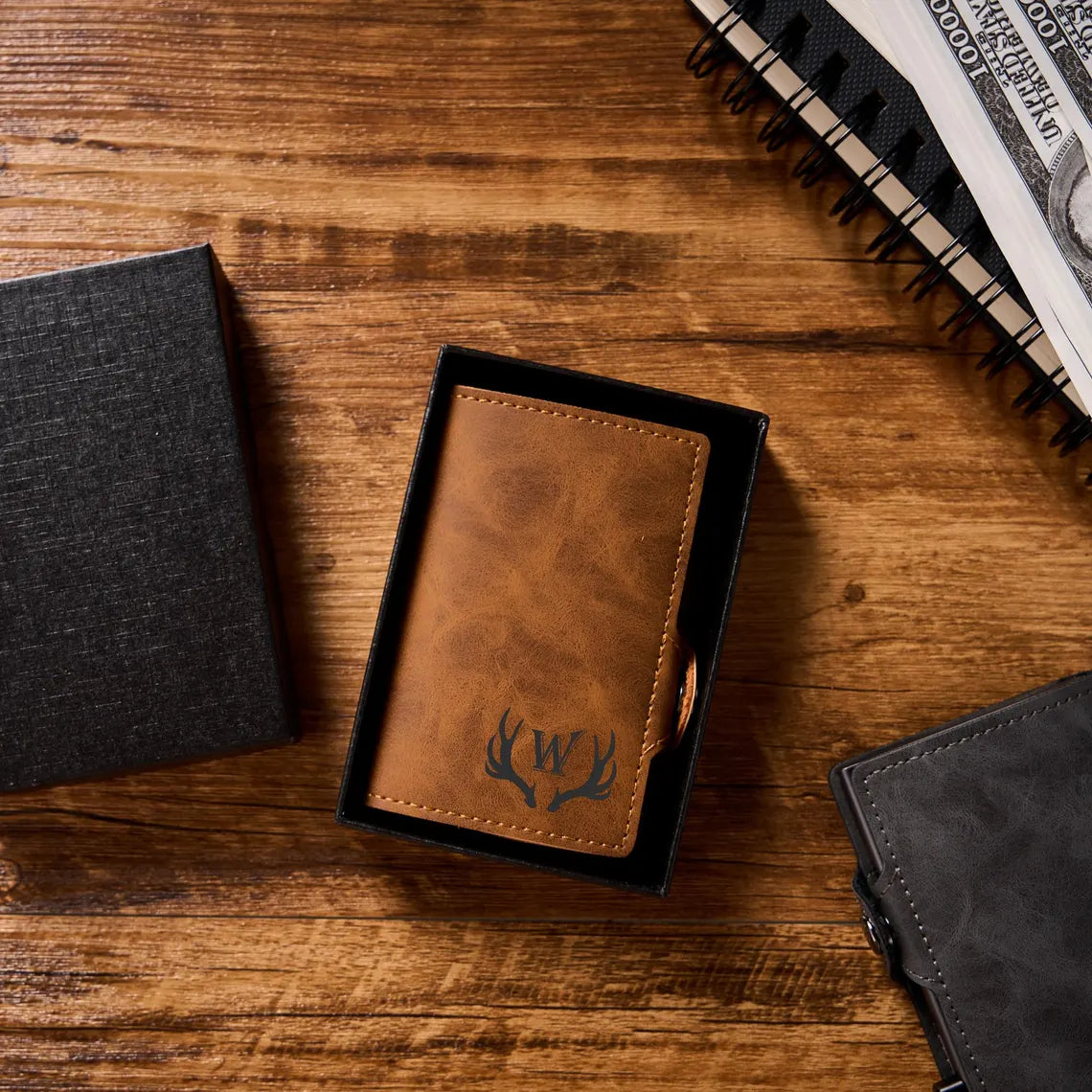 Leather Pop Up Wallet RFID | Personalized Mens Card Holder