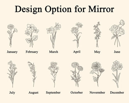 Personalized Birth Flower Lipstick Case with Mirror – Custom Gift