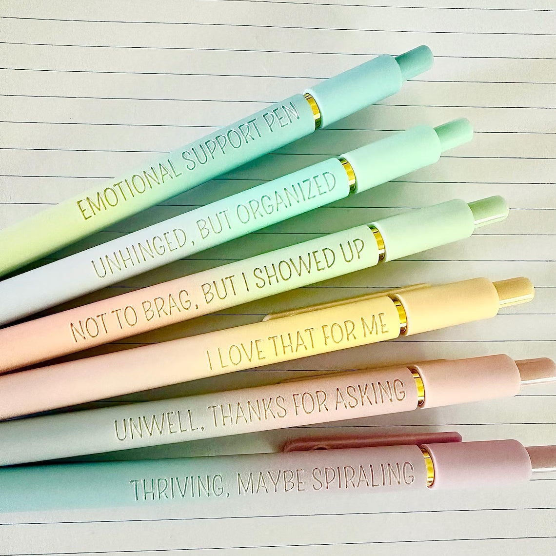 6-Pen Ombre Gel Pen Set | Snarky Gift for Her Birthday & Graduation