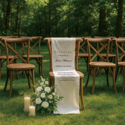 Memorial Wedding Chair Sign – In Loving Memory Personalized Banner