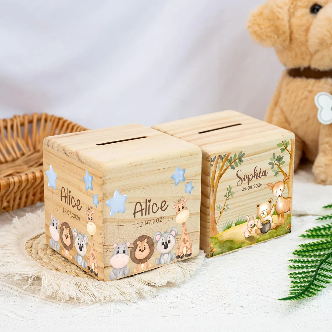 Personalized Wooden Money Box for Kids | Custom Name