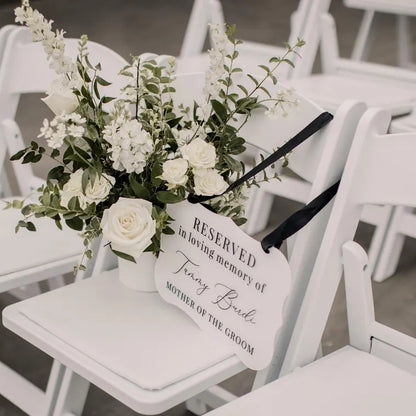 Reserved In Loving Memory Wedding Chair Sign | Personalized Memorial Acrylic Seat Sign