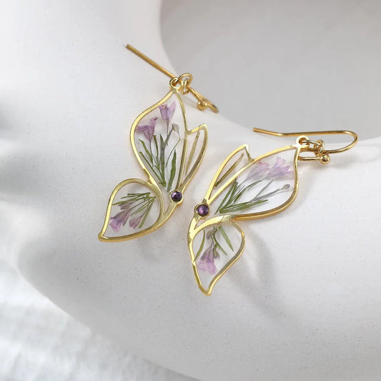 Personalized Butterfly Birthstone Earrings – Handmade Resin Jewelry