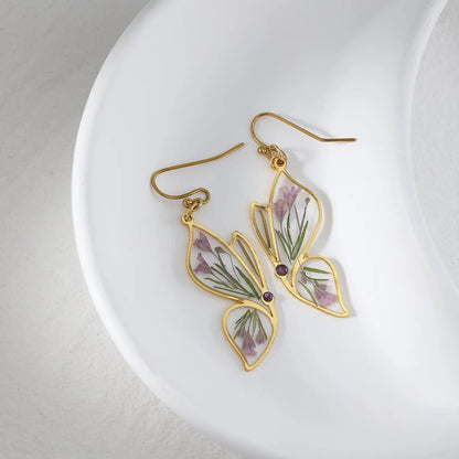 Personalized Butterfly Birthstone Earrings – Handmade Resin Jewelry