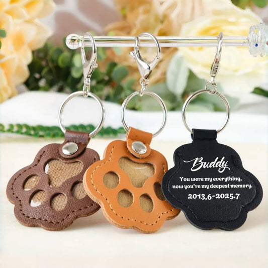 Personalized Pet Fur Memorial Keychain – Dog Cat Hair Keepsake