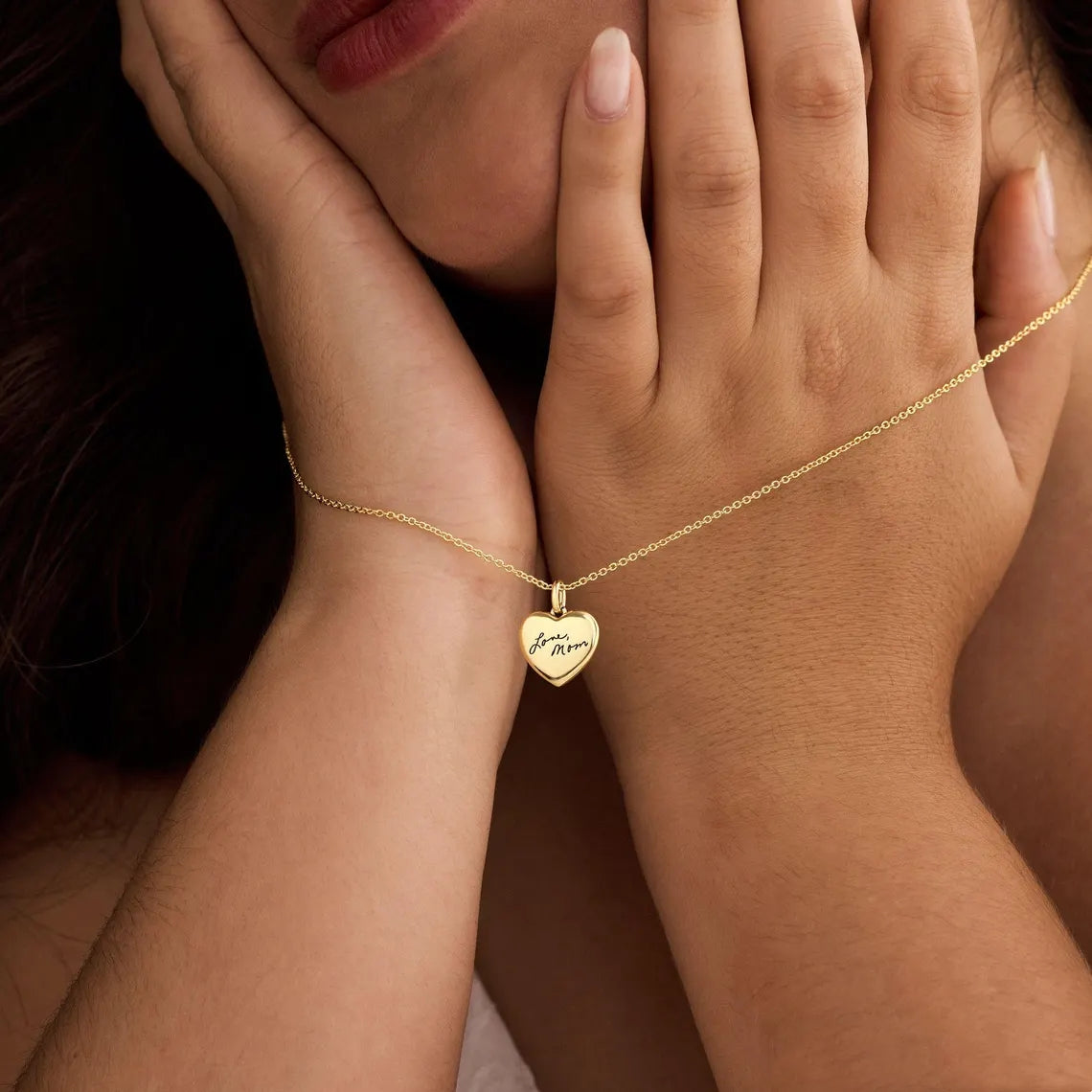 Personalized Handwriting Heart Necklace – Custom Jewelry Gift for Her