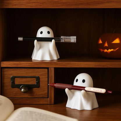 Custom Resin Halloween Ghost Pen Holder – Cute Spooky Desk Organizer